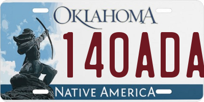 OK license plate 140ADA