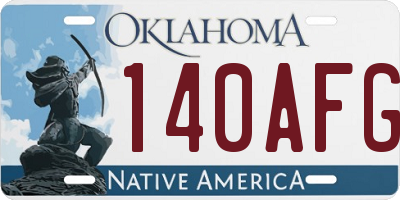 OK license plate 140AFG