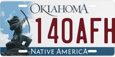 OK license plate 140AFH