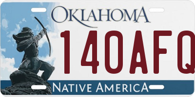 OK license plate 140AFQ