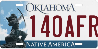 OK license plate 140AFR
