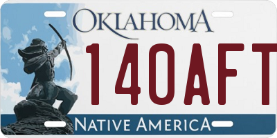 OK license plate 140AFT