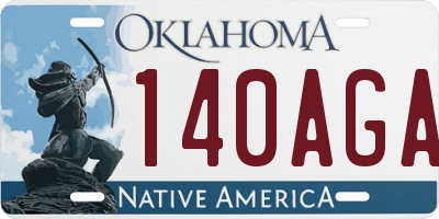 OK license plate 140AGA