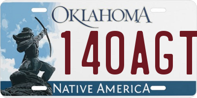 OK license plate 140AGT