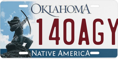 OK license plate 140AGY