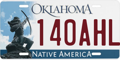 OK license plate 140AHL
