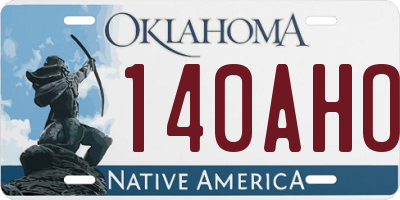 OK license plate 140AHO