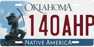 OK license plate 140AHP