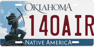 OK license plate 140AIR