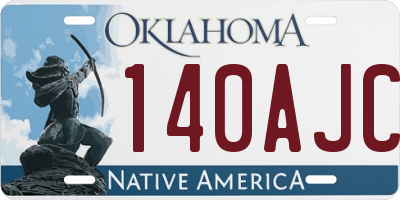 OK license plate 140AJC