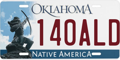 OK license plate 140ALD