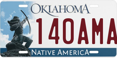 OK license plate 140AMA