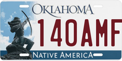 OK license plate 140AMF