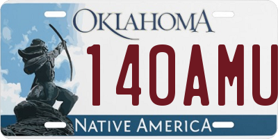OK license plate 140AMU
