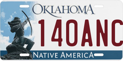OK license plate 140ANC