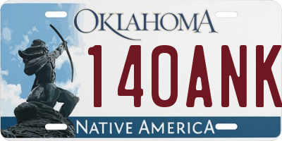 OK license plate 140ANK