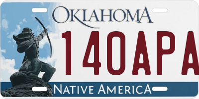 OK license plate 140APA