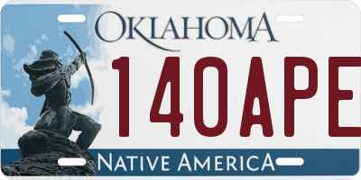 OK license plate 140APE