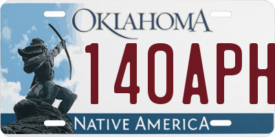 OK license plate 140APH