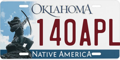 OK license plate 140APL