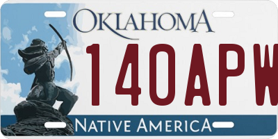 OK license plate 140APW