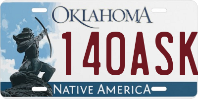 OK license plate 140ASK