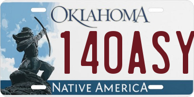 OK license plate 140ASY