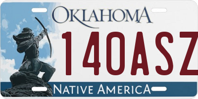 OK license plate 140ASZ