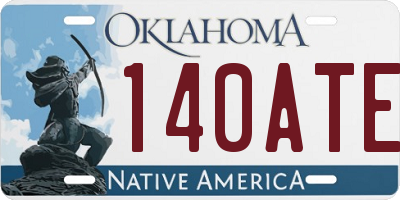 OK license plate 140ATE