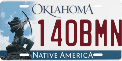 OK license plate 140BMN