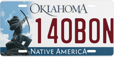 OK license plate 140BON