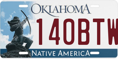 OK license plate 140BTW
