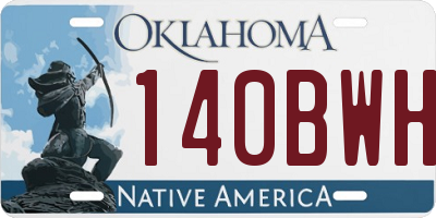 OK license plate 140BWH
