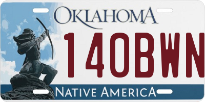 OK license plate 140BWN