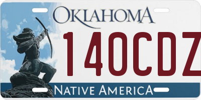 OK license plate 140CDZ
