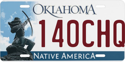 OK license plate 140CHQ