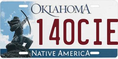 OK license plate 140CIE
