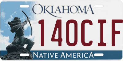 OK license plate 140CIF