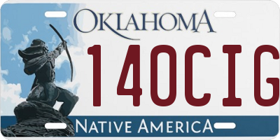OK license plate 140CIG