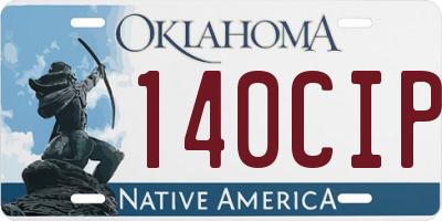 OK license plate 140CIP