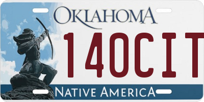 OK license plate 140CIT