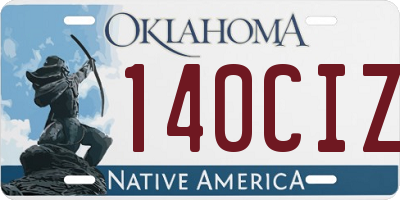 OK license plate 140CIZ