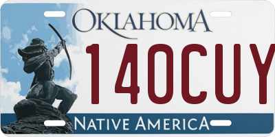 OK license plate 140CUY