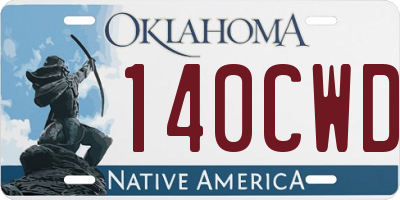 OK license plate 140CWD