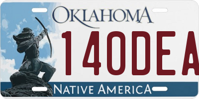 OK license plate 140DEA