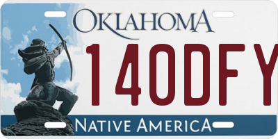 OK license plate 140DFY