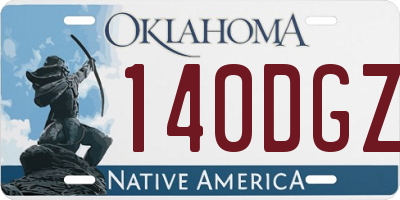OK license plate 140DGZ