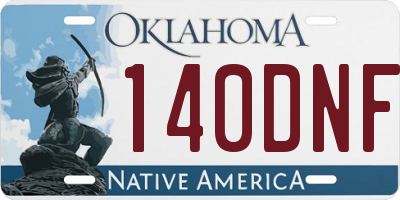 OK license plate 140DNF
