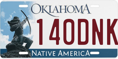 OK license plate 140DNK