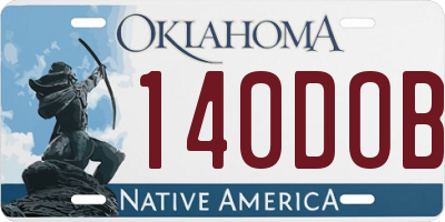 OK license plate 140DOB
